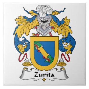 Zurita familjvapensköld kakelplatta