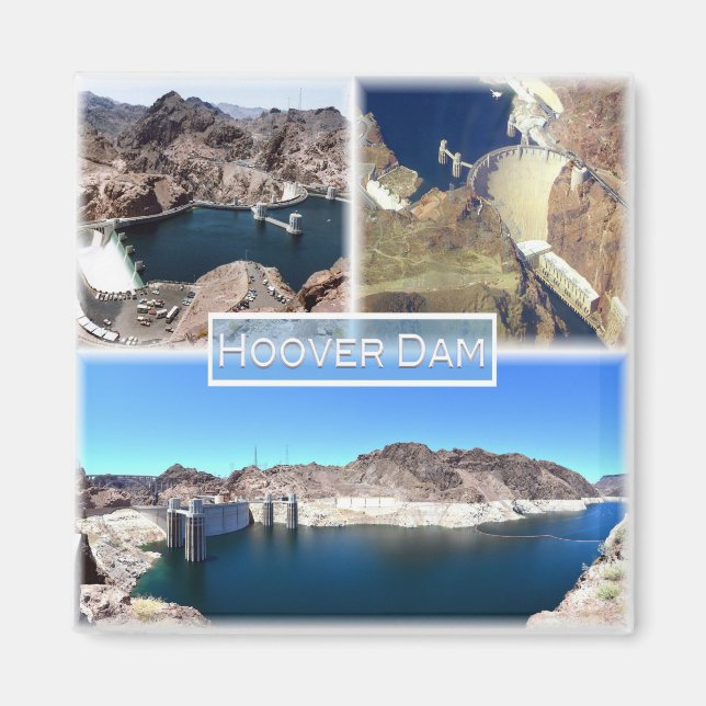 zUS015 HOOVER DAM, Mosaic, Sjö Meid, Fridge Magnet (Framsidan)