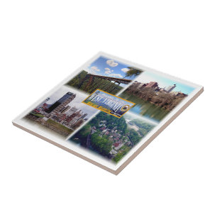 zUS019 VÄSTER VIRGINIA, Mosaic, Amerika Kakelplatta