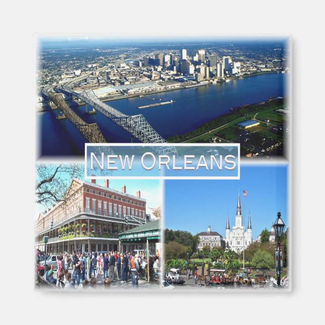 zUS023 NEW ORLEANS, Mosaic, Louisiana, Fridge Magnet (Framsidan)