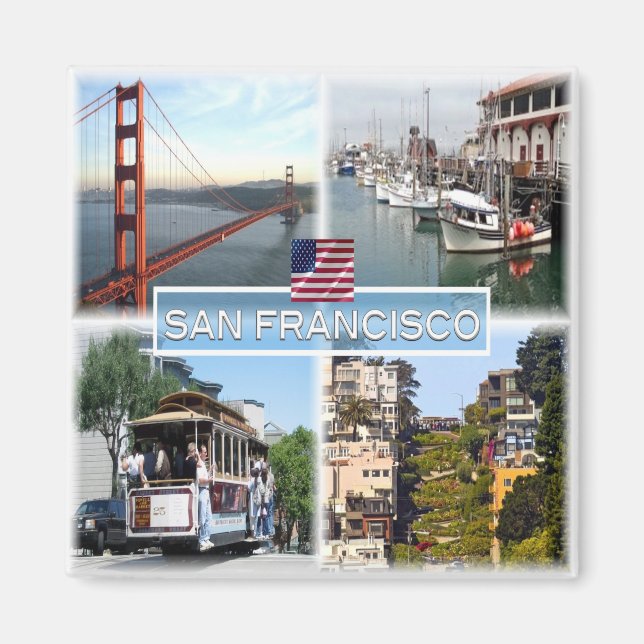 zUS029 SAN FRANCISCO, Mosaic, California, Fridge Magnet (Framsidan)