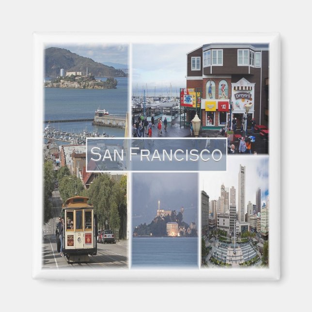 zUS031 SAN FRANCISCO, Mosaic, California, Fridge Magnet (Framsidan)