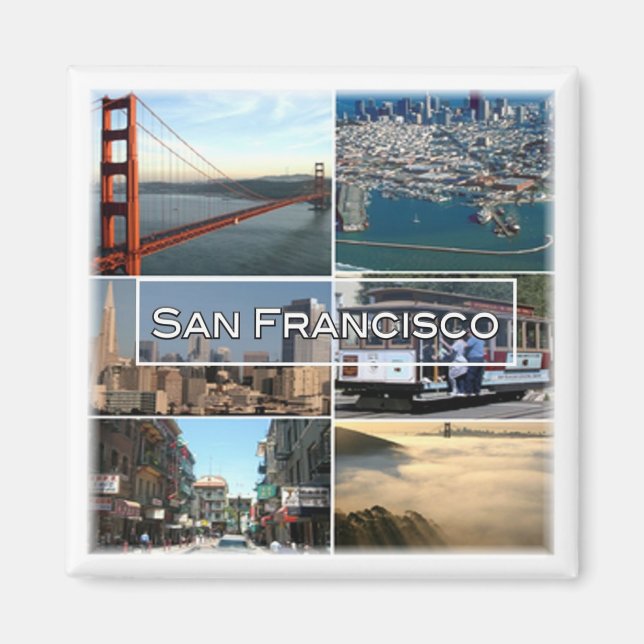 zUS033 SAN FRANCISCO, Mosaic, California, Fridge Magnet (Framsidan)