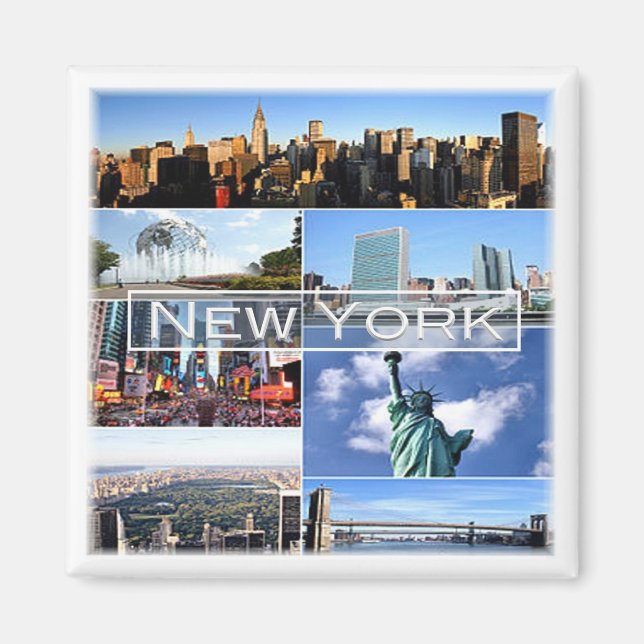 zUS036 NEW YORK, Mosaic, Amerika, Fridge Magnet (Framsidan)