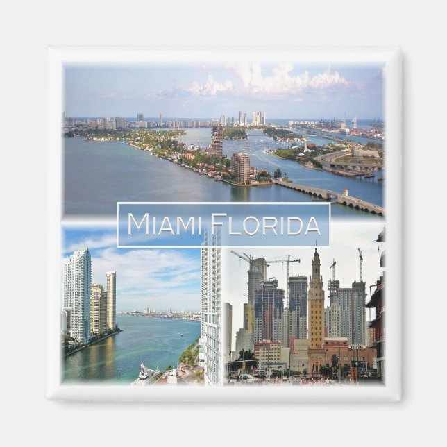zUS039 MIAMI, FLORIDA, Mosaic, Amerika, Fridge Magnet (Framsidan)