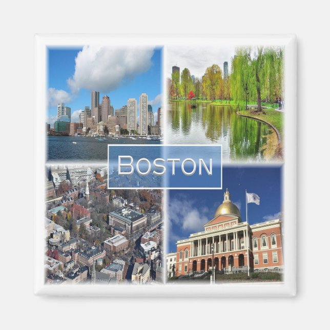 zUS041 BOSTON, Massachusetts, Amerika, Fridge Magnet (Framsidan)