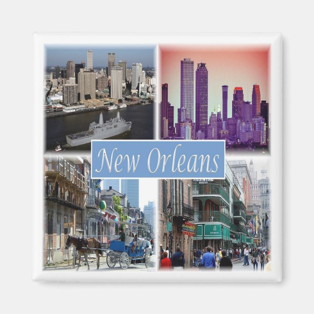 zUS049 NEW ORLEANS LOUISIANA, Mosaic, Fridge Magnet (Framsidan)