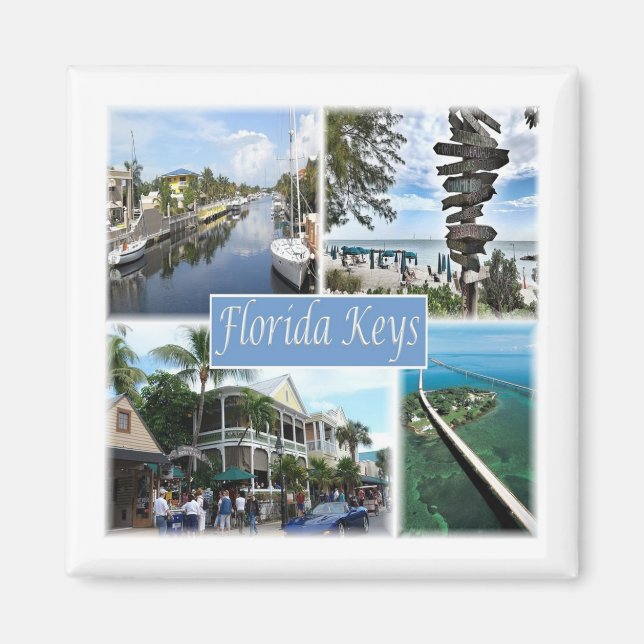 zUS050 FLORIDA NYCKLAR, Mosaic, Amerika, Fridge Magnet (Framsidan)
