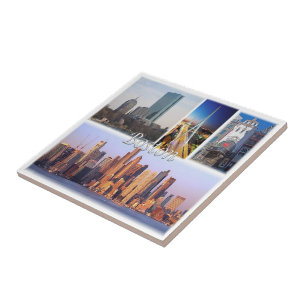 zUS051 BOSTON, Massachusetts, Mosaic Kakelplatta