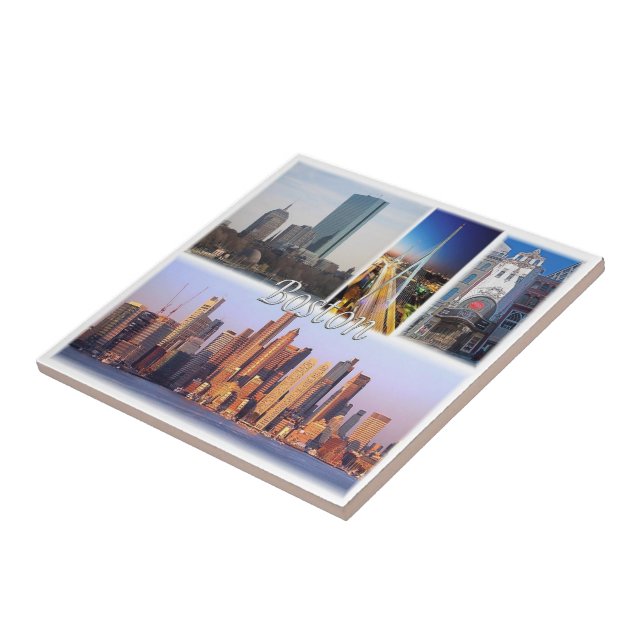 zUS051 BOSTON, Massachusetts, Mosaic Kakelplatta (Sidan)