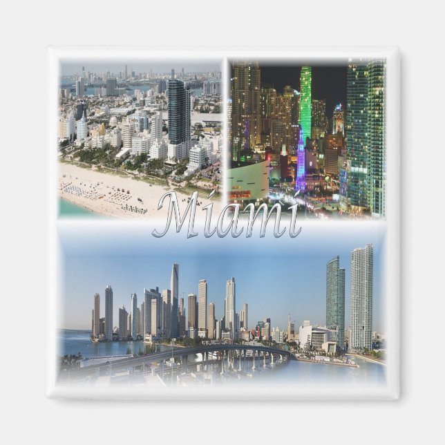zUS053 MIAMI mosaic, Florida, Amerika, Fridge Magnet (Framsidan)