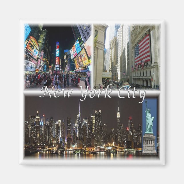 zUS055 NEW YORK City, Mosaic, Amerika, Fridge Magnet (Framsidan)