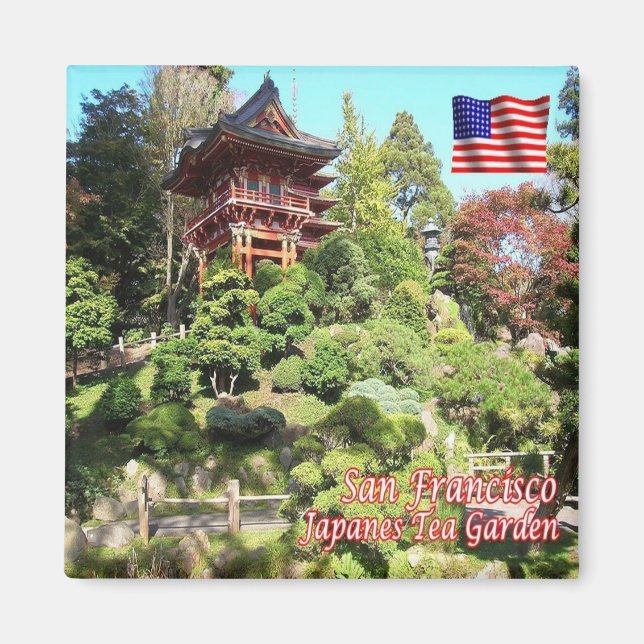 zUS064 SAN FRANCISCO, Japanes Tea Garden, Fridge Magnet (Framsidan)