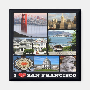 zUS067 SAN FRANCISCO I Kärlek, Mosaic, Fridge Magn Magnet