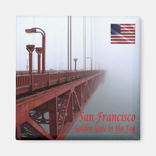 zUS070 SAN FRANCISCO, Golden Grind Bridge, Fridge Magnet (Framsidan)