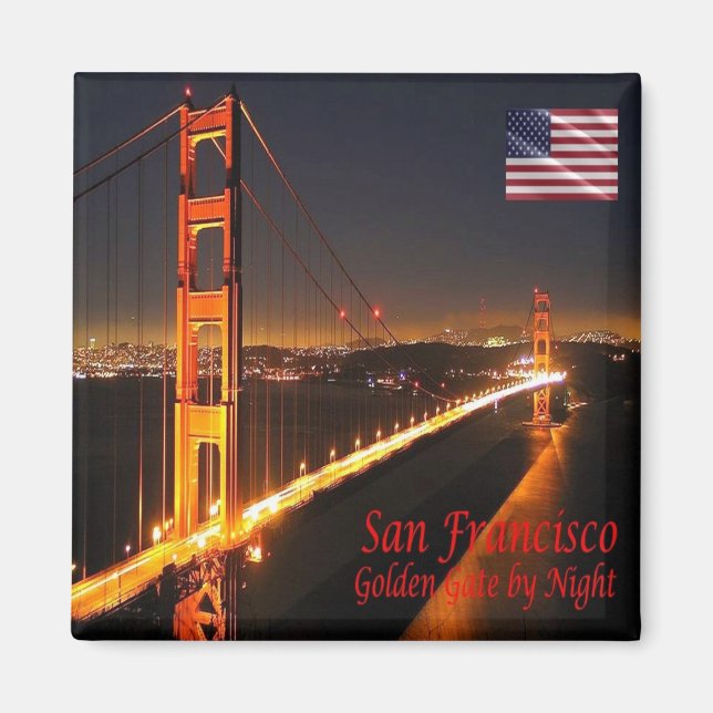 zUS071 SAN FRANCISCO, Golden Grind Bridge, Fridge Magnet (Framsidan)