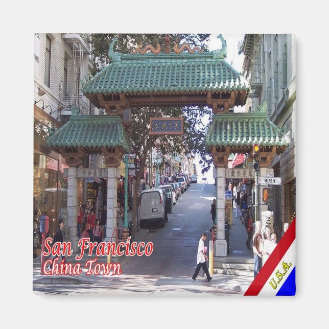zUS078 SAN FRANCSCO, China Town, Fridge Magnet (Framsidan)
