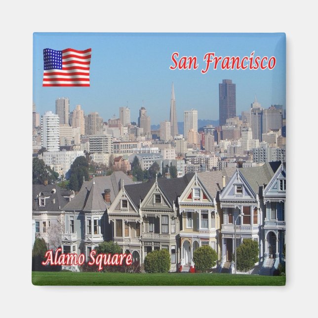 zUS086 SAN FRANCISCO, Panorama, Fridge Magnet (Framsidan)