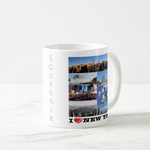 zUS107 NEW YORK CITY I Kärlek, mosaic, Kaffemugg