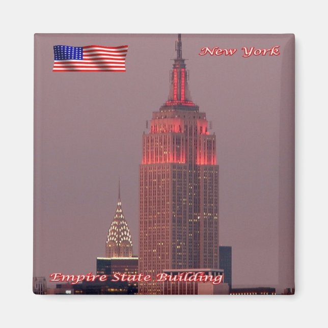 zUS108 EMPIRE STATE BYGGNAD,New York City, Fridge Magnet (Framsidan)