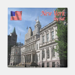 zUS111 NEW YORK CITY, City Hall, Amerika, Fridge Magnet