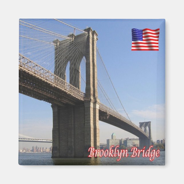 zUS112 BROOKLYN Bridge, New York City, Fridge Magnet (Framsidan)