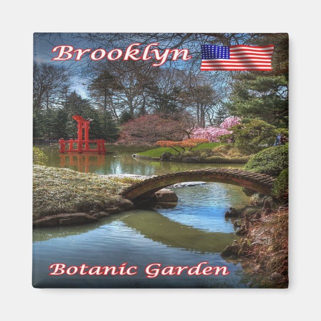 zUS114 BROOKLYN BOTANIC GARDEN, New York, Fridge Magnet (Framsidan)