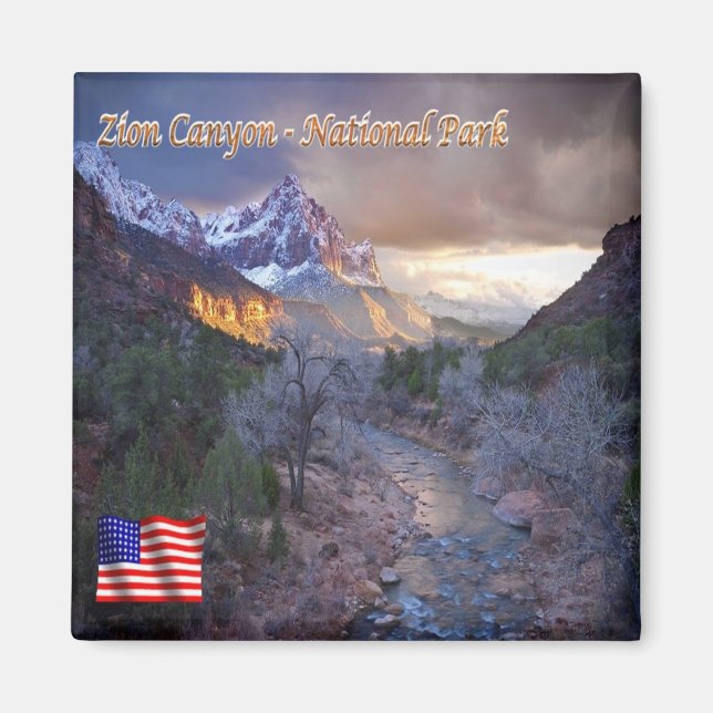 zUS116 ZION CANYON National Park, Utah, Fridge Magnet (Framsidan)