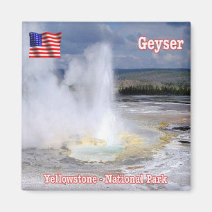 zUS123 YELLOWSTONE N.P. Geyser, Amerika, Fridge Magnet