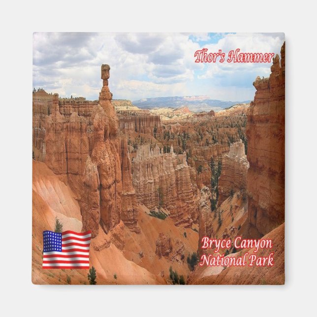 zUS152 BRYCE CANYON, Queens Garden Traill, Fridge Magnet (Framsidan)