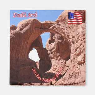 zUS161 ARCHES nationalpark, Dubbla Arch, Fridge Magnet