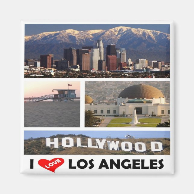 zUS169 LOS ANGELES I Kärlek, Mosaic, Fridge Magnet (Framsidan)