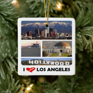 zUS169 LOS ANGELES I Kärlek, Mosaic, Julgransprydnad Keramik
