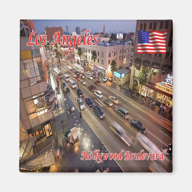 zUS170 HOLLYWOOD Boulevard,Los Angeles, Fridge Magnet (Framsidan)