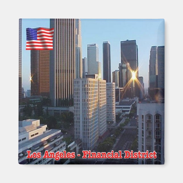zUS173 LOS ANGELES, Financial District, Fridge Magnet (Framsidan)