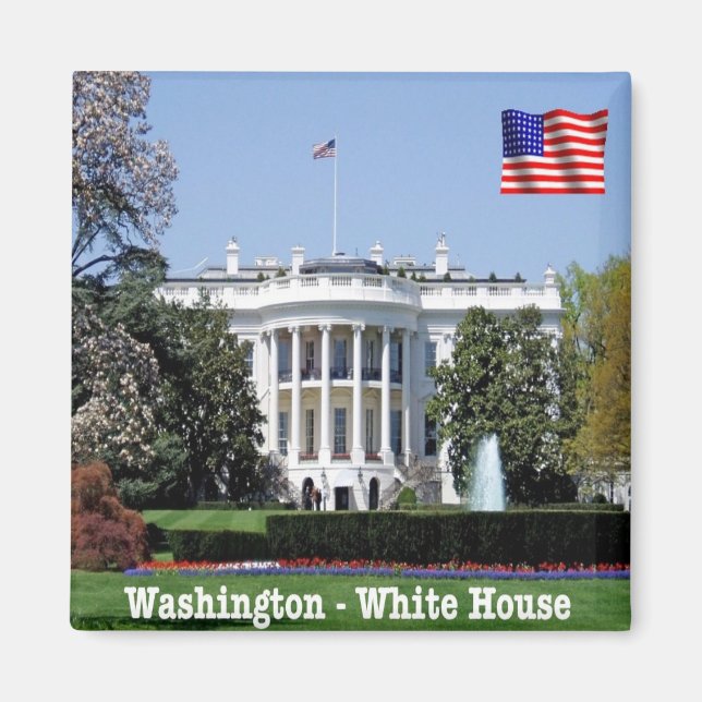 zUS180 WASHINGTON, White House, America, Fridge Magnet (Framsidan)