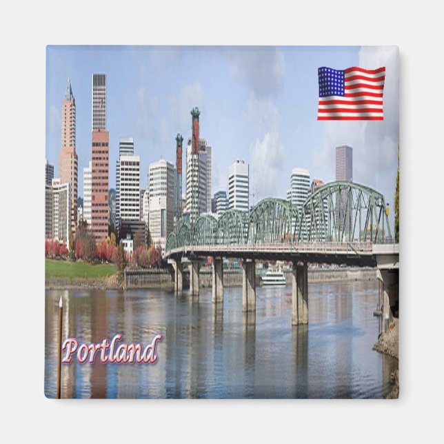 zUS182 PORTLAND, Oregon, Amerika, Fridge Magnet (Framsidan)
