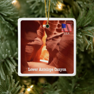 zUS191 ANTELOPE CANYON, Arizona, Amerika, Julgransprydnad Keramik