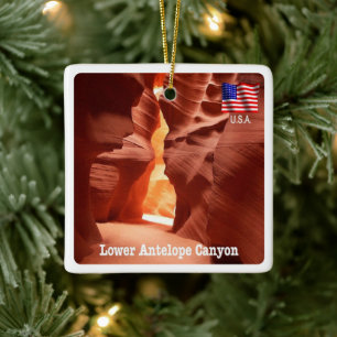 zUS191 ANTELOPE CANYON, Arizona, Amerika. Julgransprydnad Keramik