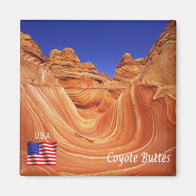 zUS194 COYOTE BUTTES, Arizona, Amerika, Fridge Magnet (Framsidan)