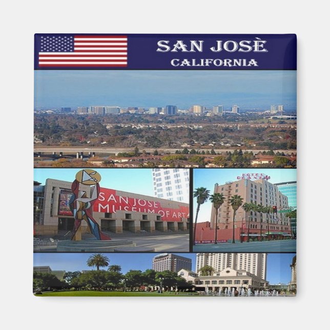 zUS202 SAN JOSE' Mosaic, Kalifornien, Fridge Magnet (Framsidan)