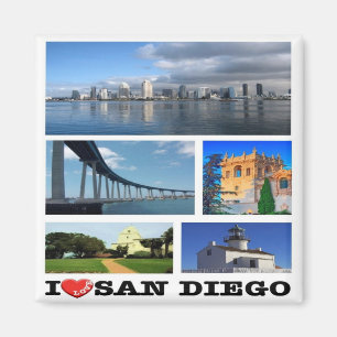 zUS204 SAN DIEGO I Kärlek, Mosaic, Fridge Magnet