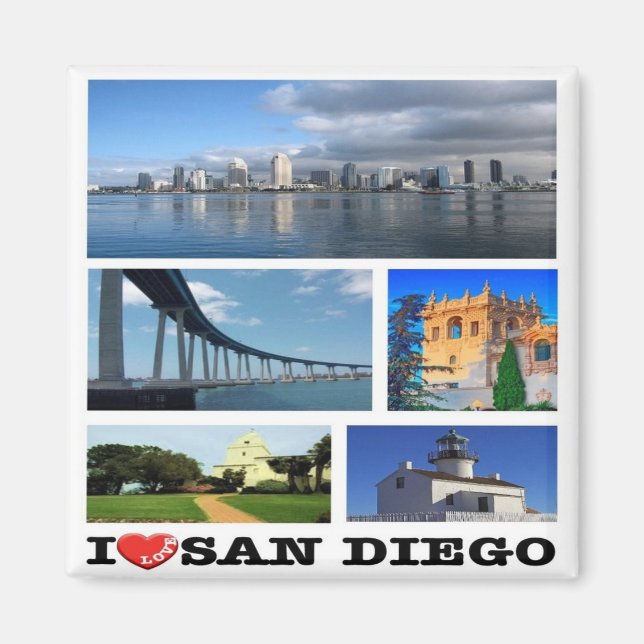 zUS204 SAN DIEGO I Kärlek, Mosaic, Fridge Magnet (Framsidan)