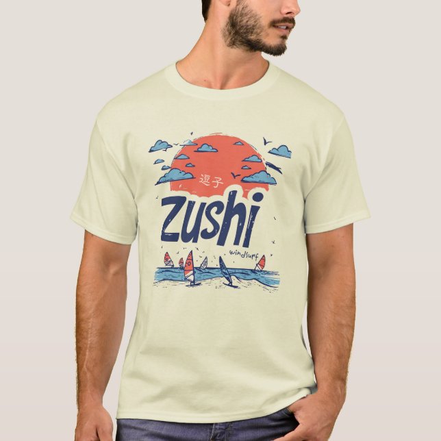 Zushi Beach Windsurfing Paradise Tee (Framsida)