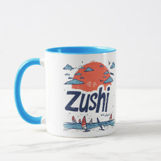 Zushi Japan Illustrated Coastal Travel Mug Mugg
