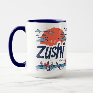 Zushi Windsurf Sunset Tvåtons Kaffe Mugg