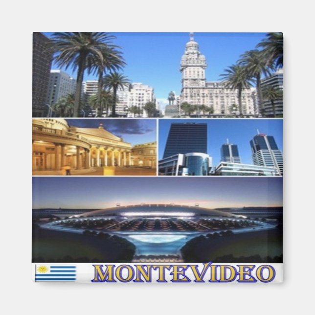 zUY013 MONTEVIDEO, Mosaic, Uruguay, Amerika, Fridg Magnet (Framsidan)