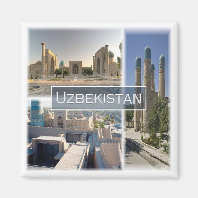 zUZ005 UZBEKISTAN, Mosaic, Asien, Fridge Magnet (Framsidan)