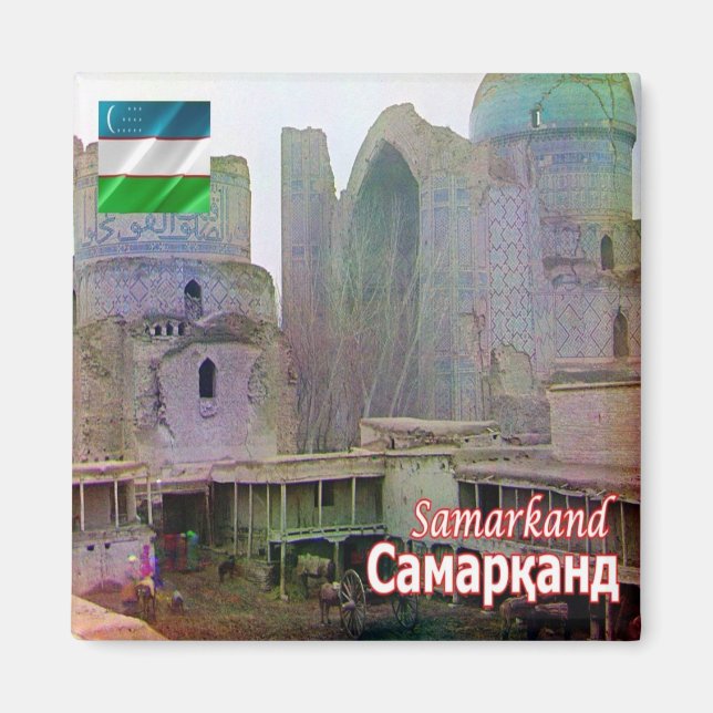 zUZ007 SAMARKAND, Bibi-Khanym Mosque, Fridge Magnet (Framsidan)