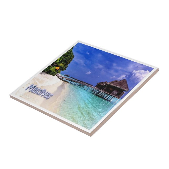 ZV004-öarna MALDIVES-stranden, Asien. Kakelplatta (Sidan)